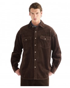 Koszula Wrangler OVERSIZED WESTERN SHIRT 112387001 Coffee