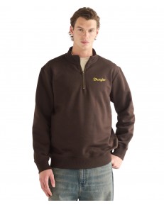 Bluza Wrangler HALF ZIP SWEATSHIRT 112387039 Chocolate Torte