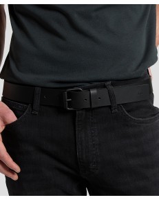 Pasek Lee BASIC LEATHER BELT 112387425 Black