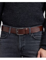 Pasek Lee EMBOSSED LOGO BELT 112387428 Dark Brown