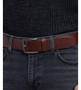 Pasek Lee EMBOSSED LOGO BELT 112387428 Dark Brown