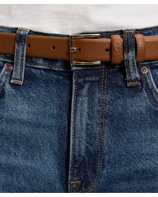 Pasek Lee LEATHER BELT 112387550 Dark Brown