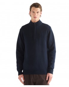 Sweter Wrangler QUARTER ZIP KNIT 112387646 Dark Sapphire