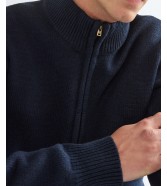 Sweter Wrangler QUARTER ZIP KNIT 112387646 Dark Sapphire