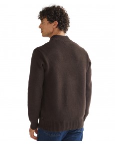 Sweter Wrangler QUARTER ZIP KNIT 112387647 Chocolate Torte