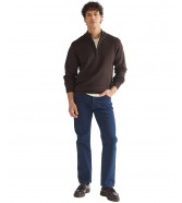 Sweter Wrangler QUARTER ZIP KNIT 112387647 Chocolate Torte