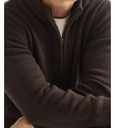 Sweter Wrangler QUARTER ZIP KNIT 112387647 Chocolate Torte