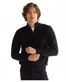 Sweter Wrangler QUARTER ZIP KNIT 112387648 Black