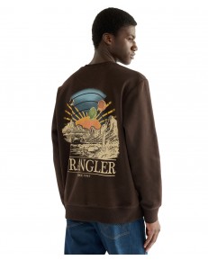 Bluza Wrangler GRAPHIC CREW 112387742 Chocolate Torte