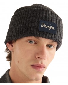 Czapka Wrangler RIBBED WOOL BEANIE 112388220 Dark Grey