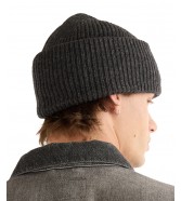 Czapka Wrangler RIBBED WOOL BEANIE 112388220 Dark Grey