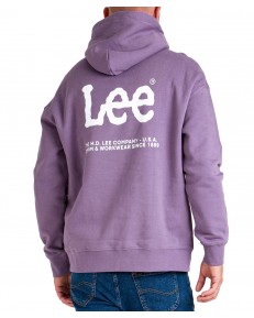 Bluza Lee LOGO LOOSE HOODIE L83UTJTZ Washed Purple