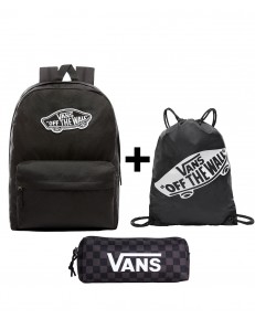 Zestaw Vans 3w1 - Plecak OLD SKOOL CLASSIC VN000H4YBLK Black + Worek BENCHED BAG VN000HECBLK Black + Piórnik OLD SKOOL PENCIL POUCH VN000H58BA5 Black/Charcoal