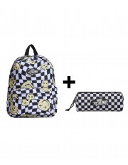 Zestaw Vans - Plecak dziecięcy OLD SKOOL GROM CHECK VN000H56YB2 + Piórnik OLD SKOOL PENCIL POUCH VN000H58Y28 Black/White Checkboard