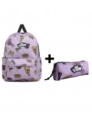 Zestaw Vans - Plecak dziecięcy OLD SKOOL GROM VN000H56D45 + Piórnik OLD SKOOL PENCIL POUCH VN000H58D45 Lavender Mist