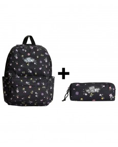 Zestaw Vans - Plecak dziecięcy OLD SKOOL GROM VN000H56HTL + Piórnik OLD SKOOL PENCIL POUCH VN000H58HTL Black/Matte Purple