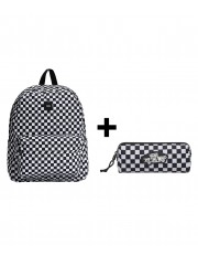 Zestaw Vans - Plecak OLD SKOOL CHECK VN000H4XY28 + Piórnik OLD SKOOL PENCIL POUCH VN000H58Y28 Black/White Checkboard