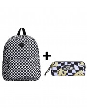Zestaw Vans - Plecak OLD SKOOL CHECK VN000H4XY28 + Piórnik OLD SKOOL PENCIL POUCH VN000H58YB2 Black/White Checkboard