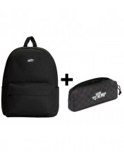 Zestaw Vans - Plecak OLD SKOOL VN000H4WBKA Black/Black + Piórnik OLD SKOOL PENCIL POUCH VN000H58BA5 Black/Charcoal