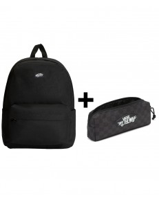 Zestaw Vans - Plecak OLD SKOOL VN000H4WBKA Black/Black + Piórnik OLD SKOOL PENCIL POUCH VN000H58BA5 Black/Charcoal