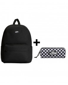 Zestaw Vans - Plecak OLD SKOOL VN000H4WBKA Black/Black + Piórnik OLD SKOOL PENCIL POUCH VN000H58Y28 Black/White