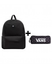 Zestaw Vans - Plecak OLD SKOOL VN000H4WBLK Black + Piórnik OLD SKOOL PENCIL POUCH VN000H58BA5 Black/Charcoal