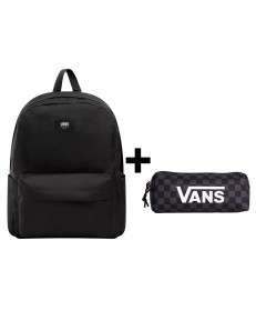 Zestaw Vans - Plecak OLD SKOOL VN000H4WBLK Black + Piórnik OLD SKOOL PENCIL POUCH VN000H58BA5 Black/Charcoal