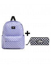 Zestaw Vans - Plecak OLD SKOOL CHECK VN000H4X6PH Purple Haze + Piórnik OLD SKOOL PENCIL POUCH VN000H58Y28 Black/White