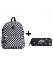 Zestaw Vans - Plecak OLD SKOOL CHECK VN000H4XY28 + Piórnik OLD SKOOL PENCIL POUCH VN000H58HTL Black/Matte Purple