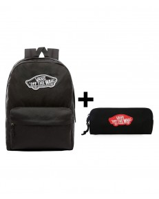 Zestaw Vans - Plecak OLD SKOOL CLASSIC VN000H4YBLK Black + Piórnik OLD SKOOL PENCIL POUCH VN000H582T Chili Pepper