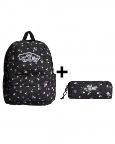 Zestaw Vans - Plecak OLD SKOOL CLASSIC VN000H4YHTL + Piórnik OLD SKOOL PENCIL POUCH VN000H58HTL Black/Matte Purple