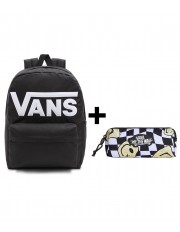 Zestaw Vans - Plecak OLD SKOOL DROP V VN000H4ZBLK Black + Piórnik OLD SKOOL PENCIL POUCH VN000H58YB2 Black/White