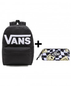 Zestaw Vans - Plecak OLD SKOOL DROP V VN000H4ZBLK Black + Piórnik OLD SKOOL PENCIL POUCH VN000H58YB2 Black/White