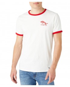 T-shirt Wrangler 75TH ANNI RINGER TEE W747EEXCJ Chinese Red