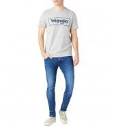 T-shirt Wrangler SS FRAME LOGO TEE W7H3D3X37 Mid Grey Mele