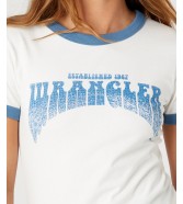 T-shirt Wrangler RINGER TEE W7N0EEW02 Worn White