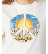 T-shirt Wrangler HIGH RIB REGULAR TEE W7N9G White Worn