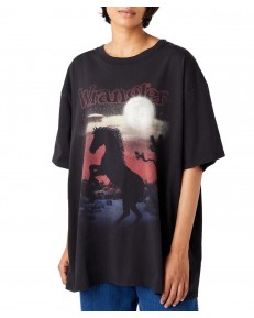 T-shirt Wrangler OVERSIZE TEE W7R3GFXV6 Faded Black