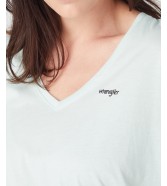 T-shirt Wrangler DRAPEY V-NECK TEE 112328931 W7XKEVX6U Surf Spray