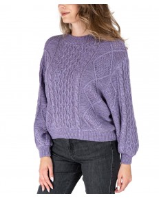 Sweter Wrangler BALLOON SLEEVE KABLE KNIT W8P8PUP54 Bougainville Purple