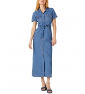 Sukienka Wrangler SEAMED SHORT SLEEVE DRESS W9R5LL39C Mid Stonewash